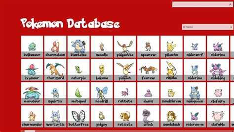 pokemon databse